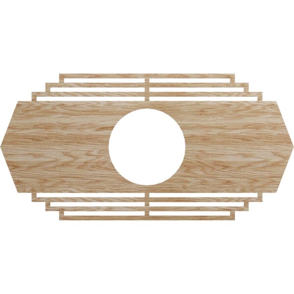 Ekena Millwork Chrysler Wood Fretwork Pierced Ceiling Medallion, Red Oak, 40"W x 20"H x 10 1/2"ID x 1/4"T CMWP40X20X0250CSRO - main